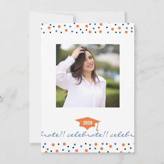 卒業パモダンーティー招待状-オレンジ 招待状 (裏面)