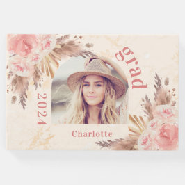 卒業パンパスグラスバラ金ゴールド花模様2025 ゲストブック