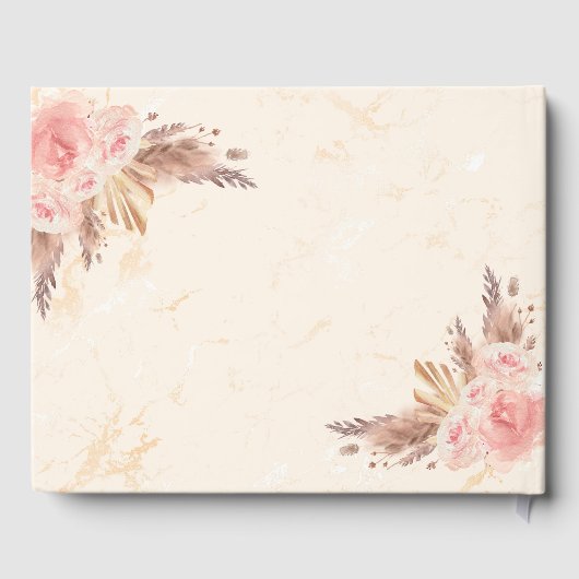 卒業パンパスグラスバラ金ゴールド花模様2025 ゲストブック (裏面)