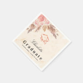 卒業パンパスグラスバラ金ゴールド赤面フローラキャップ スタンダードカクテルナプキン (角)