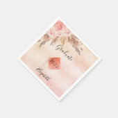 卒業パンパスグラスバラ金ゴールド赤面フローラ スタンダードカクテルナプキン (角)