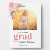 卒業パンパスグラス赤面ピンクフローラ写真 フォトプラーク (正面)