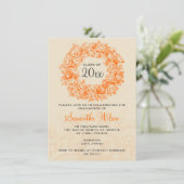 卒業パーエレガントティヴィンテージバラオレンジタン 招待状 (スタンド正面)