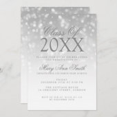 卒業パーエレガントティーの銀色の輝き 招待状 (正面/裏面)