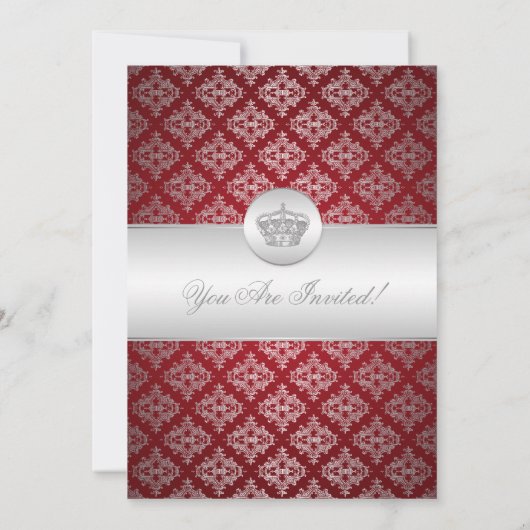 卒業パーエレガントティークラウンレッド 招待状 (裏面)