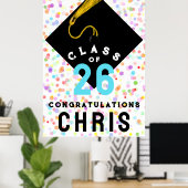 卒業パーソナライズされたおめでとうポスター ポスター (ホームオフィス)