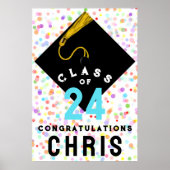 卒業パーソナライズされたおめでとうポスター ポスター (正面)