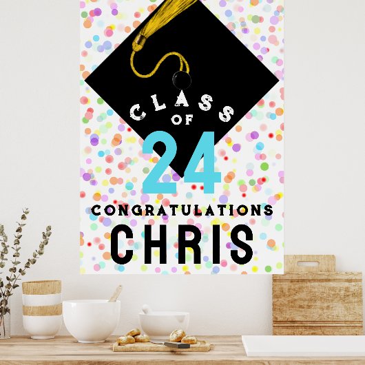 卒業パーソナライズされたおめでとうポスター ポスター (キッチン)