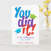 卒業パーソナライズされたおめでとう カード (黄色い花)