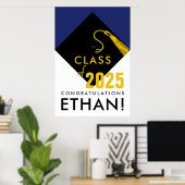 卒業パーソナライズされたおめでとう ポスター (ホームオフィス)