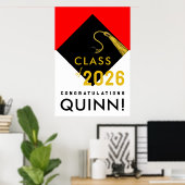 卒業パーソナライズされたおめでとう ポスター (ホームオフィス)