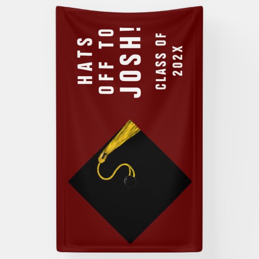 卒業パーソナライズされたおめでとう 横断幕 (縦)