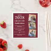 卒業パーソナライズされたおもしろいファクト3写真卒業 スタンダードカクテルナプキン (インサイチュ)