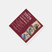 卒業パーソナライズされたおもしろいファクト3写真卒業 スタンダードカクテルナプキン (角)