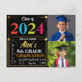 卒業パーソナライズされたおもしろい4級から12級 案内ポストカード (裏面)