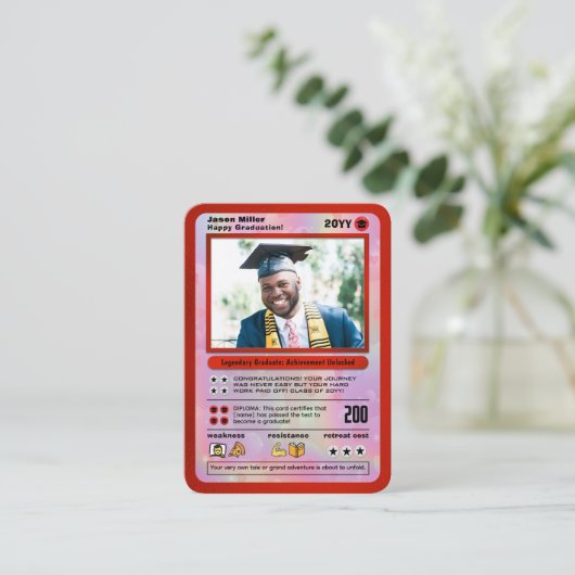 卒業パーソナライズされたカード大学院トレーディングカード コーリングカード (スタンド正面)