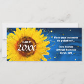 卒業パーソナライズされたカード |青と金ゴールド (裏面)