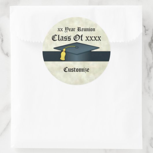 卒業パーソナライズされたキャップ級懇親会シール ラウンドシール (バッグ)