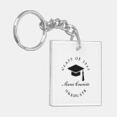 卒業パーソナライズされたキーチェーン – 名前をカスタムする&C キーホルダー (正面左)