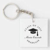 卒業パーソナライズされたキーチェーン – 名前をカスタムする&C キーホルダー (正面)
