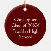 卒業パーソナライズされたギフトオーナメント セラミックオーナメント (裏面)