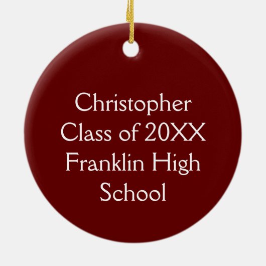 卒業パーソナライズされたギフトオーナメント セラミックオーナメント (裏面)