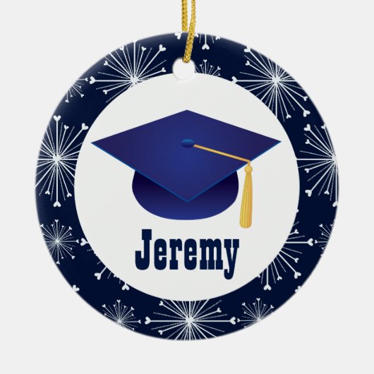 卒業パーソナライズされたギフトオーナメント セラミックオーナメント (正面)