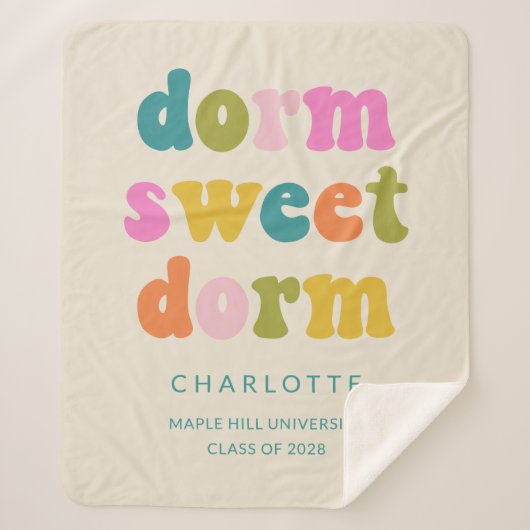 卒業パーソナライズされたギフトカラフルドーム引用文 シェルパブランケット (正面)
