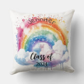 卒業パーソナライズされたギフト装飾用クッション クッション (裏面)