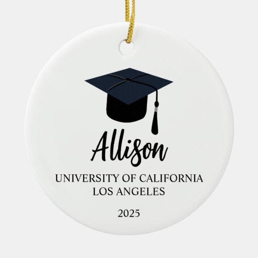 卒業パーソナライズされたギフト、卒業オーナメント、 セラミックオーナメント (正面)