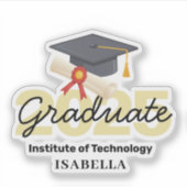 卒業パーソナライズされたギフト – 2025年クラス シール (正面)