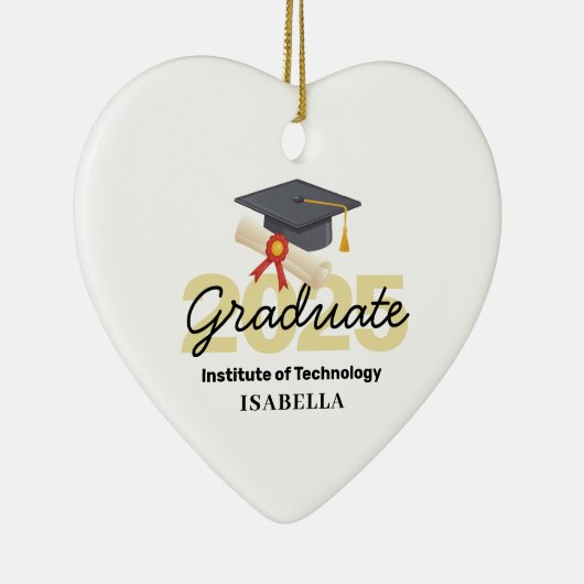 卒業パーソナライズされたギフト – 2025年クラス セラミックオーナメント (右)