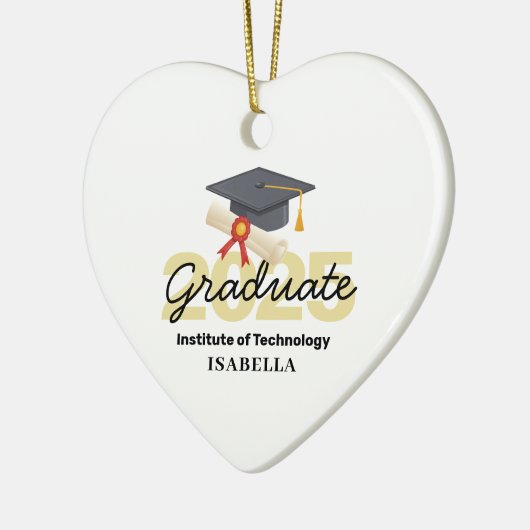 卒業パーソナライズされたギフト – 2025年クラス セラミックオーナメント (左)