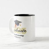 卒業パーソナライズされたギフト – 2025年クラス ツートーンマグカップ (正面左)