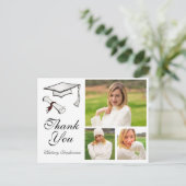 卒業パーソナライズされたサンキューカード3枚 ポストカード (スタンド正面)