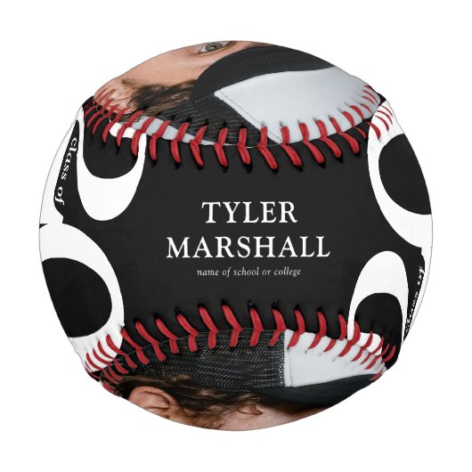 卒業パーソナライズされたシニア2025写真 野球ボール (裏面)