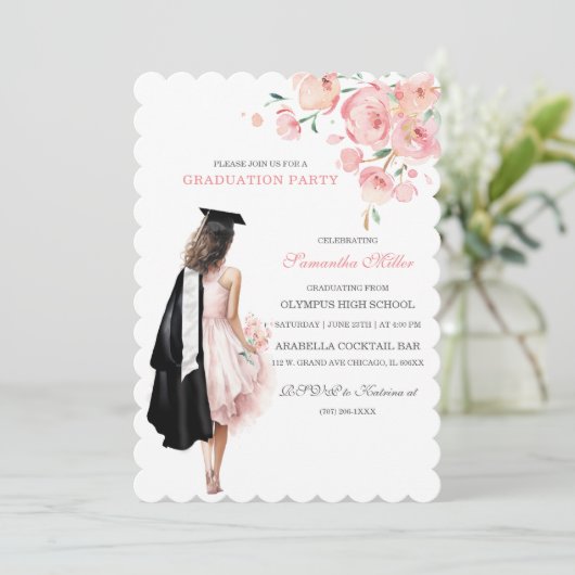 卒業パーソナライズされたテンプレート 招待状 (スタンド正面)