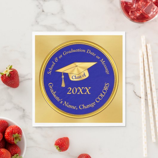 卒業パーソナライズされたナプキンス、あなたのテキスト、色 スタンダードランチョンナプキン (インサイチュ)