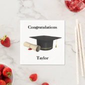 卒業パーソナライズされたナプキンス – 卒業キャップ スタンダードカクテルナプキン (インサイチュ)