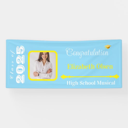 卒業パーソナライズされたバナー写真、名前2025 横断幕 (横)