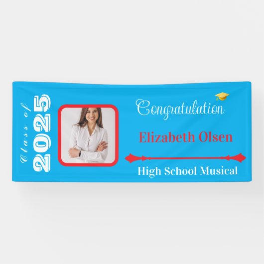 卒業パーソナライズされたバナー写真、名前2025 横断幕 (横)