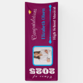 卒業パーソナライズされたバナー写真、名前2025 横断幕 (縦)