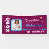 卒業パーソナライズされたバナー写真、名前2025 横断幕 (横)