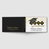 卒業パーソナライズされたパーティブラック&金ゴールド ゲストブック (全面)