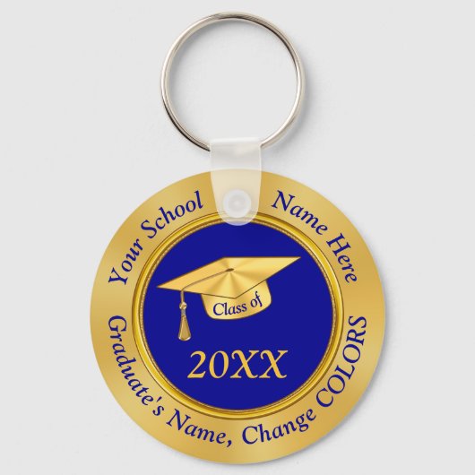 卒業パーソナライズされたパーティーの好意、文字、色 キーホルダー (正面)
