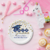 卒業パーソナライズされたパーティーブルー&金ゴールド20XX ペーパープレート (パーティー)