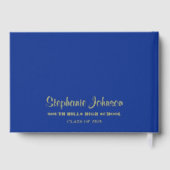 卒業パーソナライズされたパーティーブルー&金ゴールド ゲストブック (裏面)