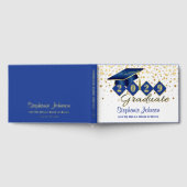 卒業パーソナライズされたパーティーブルー&金ゴールド ゲストブック (全面)