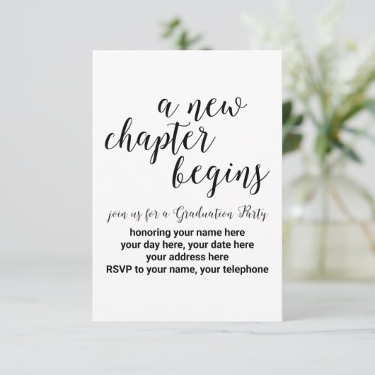 卒業パーソナライズされたパーティー招待状 サンキューカード (スタンド正面)