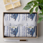 卒業パーソナライズされたブルー&金ゴールド 薄葉紙 (ギフト)